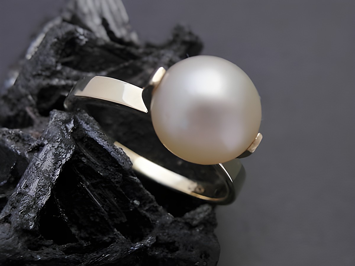 Gold Perlen Ring glamourös Größe 54,5 mit Zuchtperle 8,6 mm aus Gold 585, Hersteller Juwelier Harnisch, geeignet bis Größe 56/18.