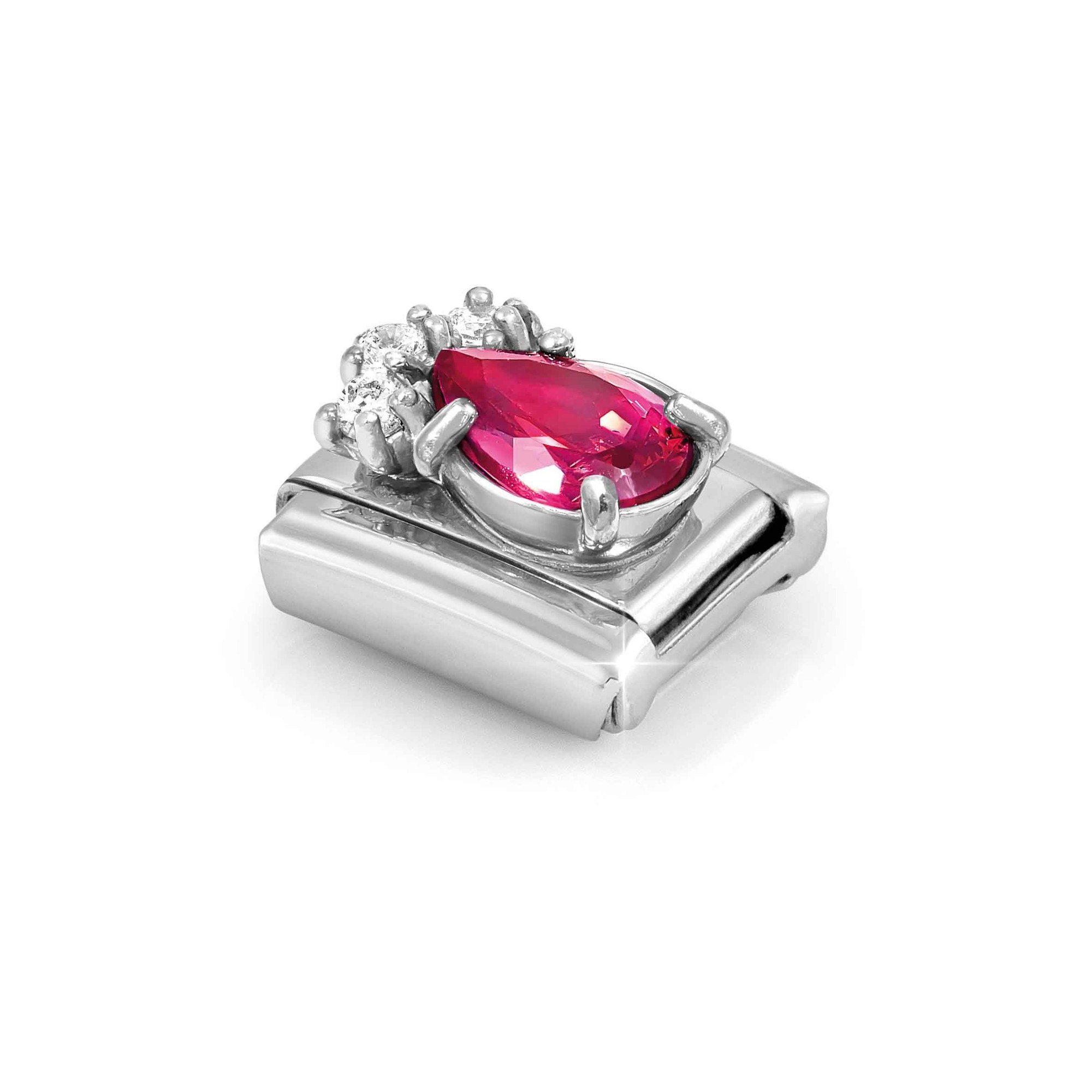 Nomination Classic Sterling Silber charm - Tropfen - Zirkonia Rot & Weiß – Ansicht 5