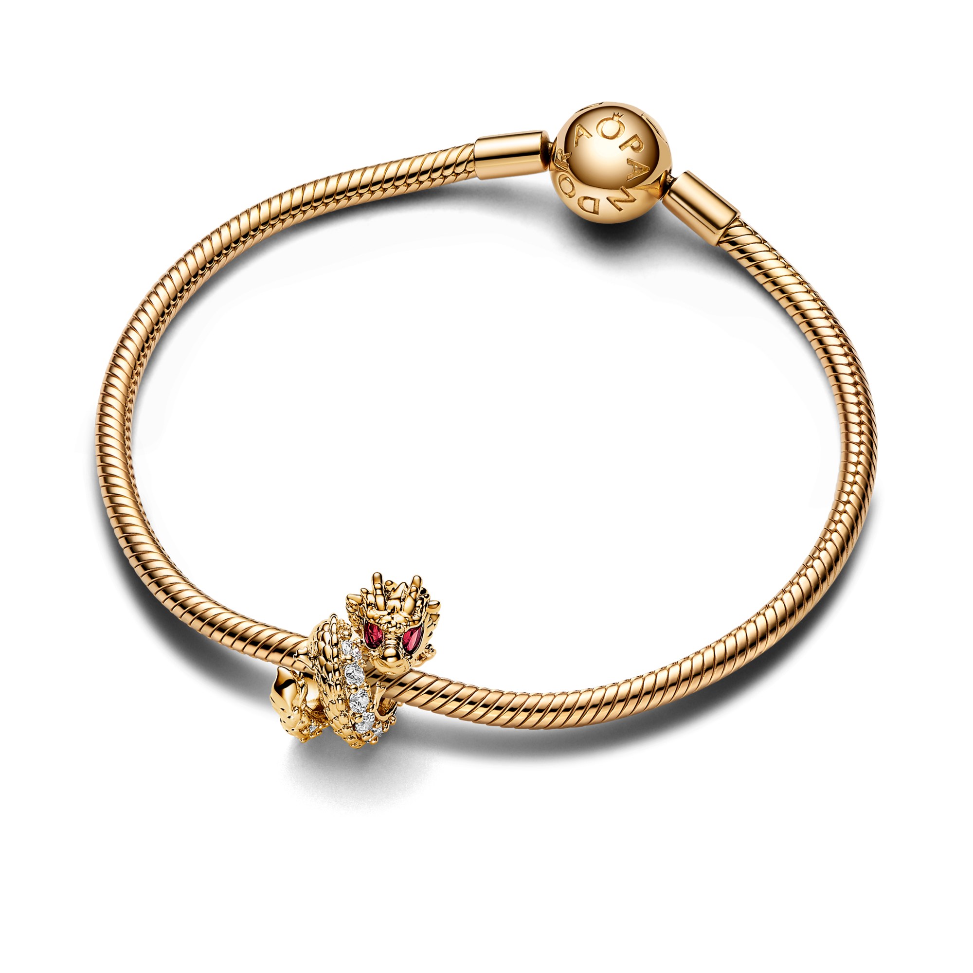 Pandora chinesisches Jahr des Drachen Charm - Gelbgold Vergoldung - Zirkonia – Ansicht 2