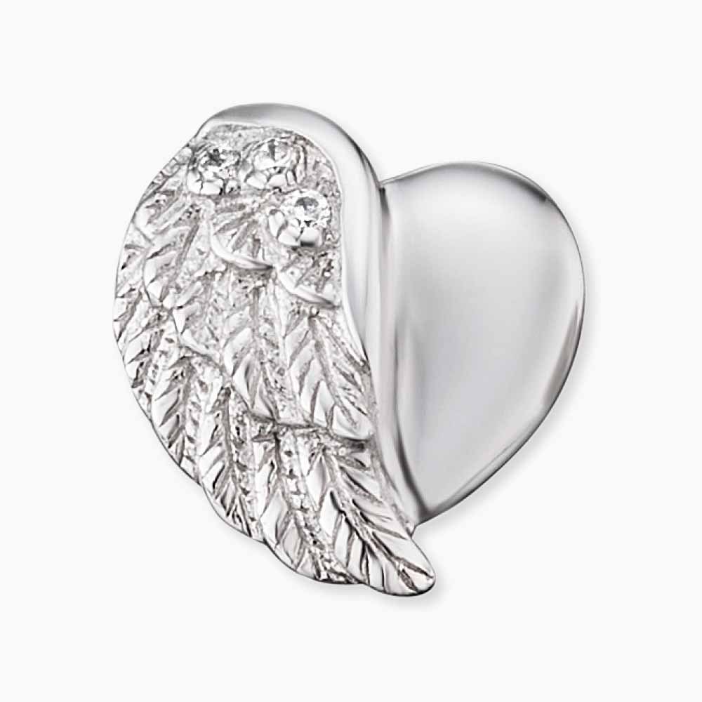Engelsrufer LILHEARTWING Ohrstecker Herzflügel mit Zirkonia - Silber rhodiniert – Ansicht 3