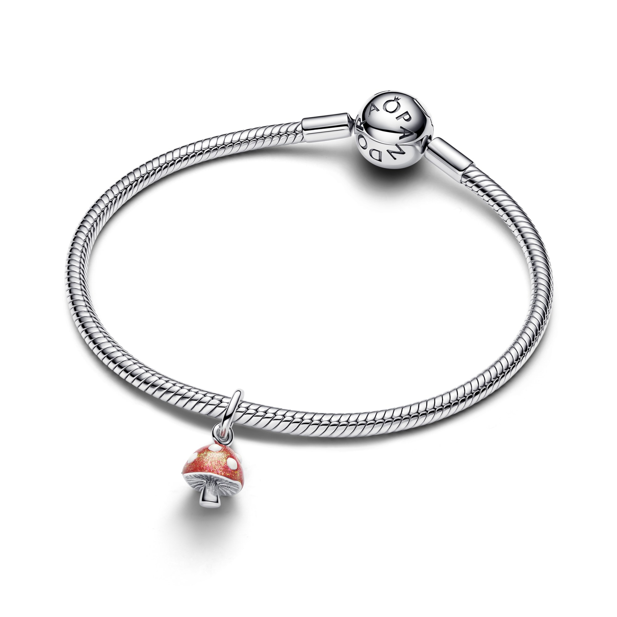 Pandora Fliegenpilz - leuchtender Pilz - Charm - Silber - Emaille - Rot – Ansicht 2