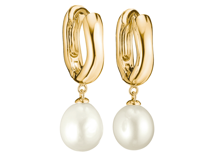 Thomas Sabo Bold Elegance - CR766-430-14 - Creolen - Sterling Silber recy. mit 18K Vergoldung & Süßwasserperle