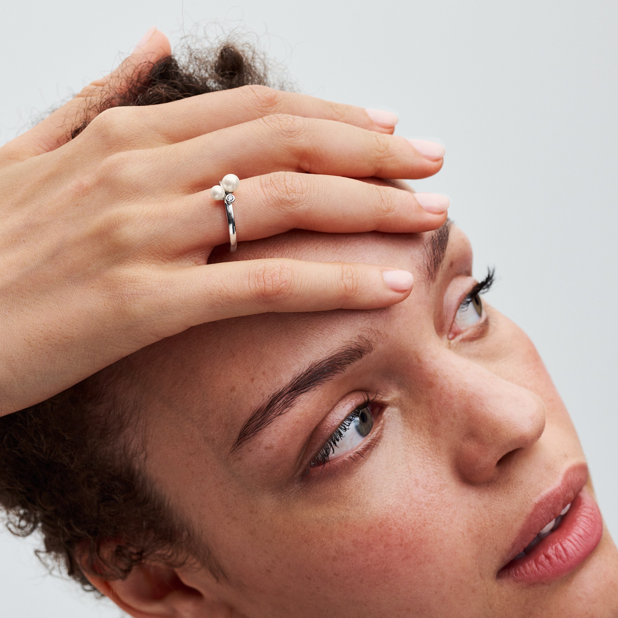 Pandora Duo Zuchtperlen Ring - Silber - Steinmix Weiß – Ansicht 4