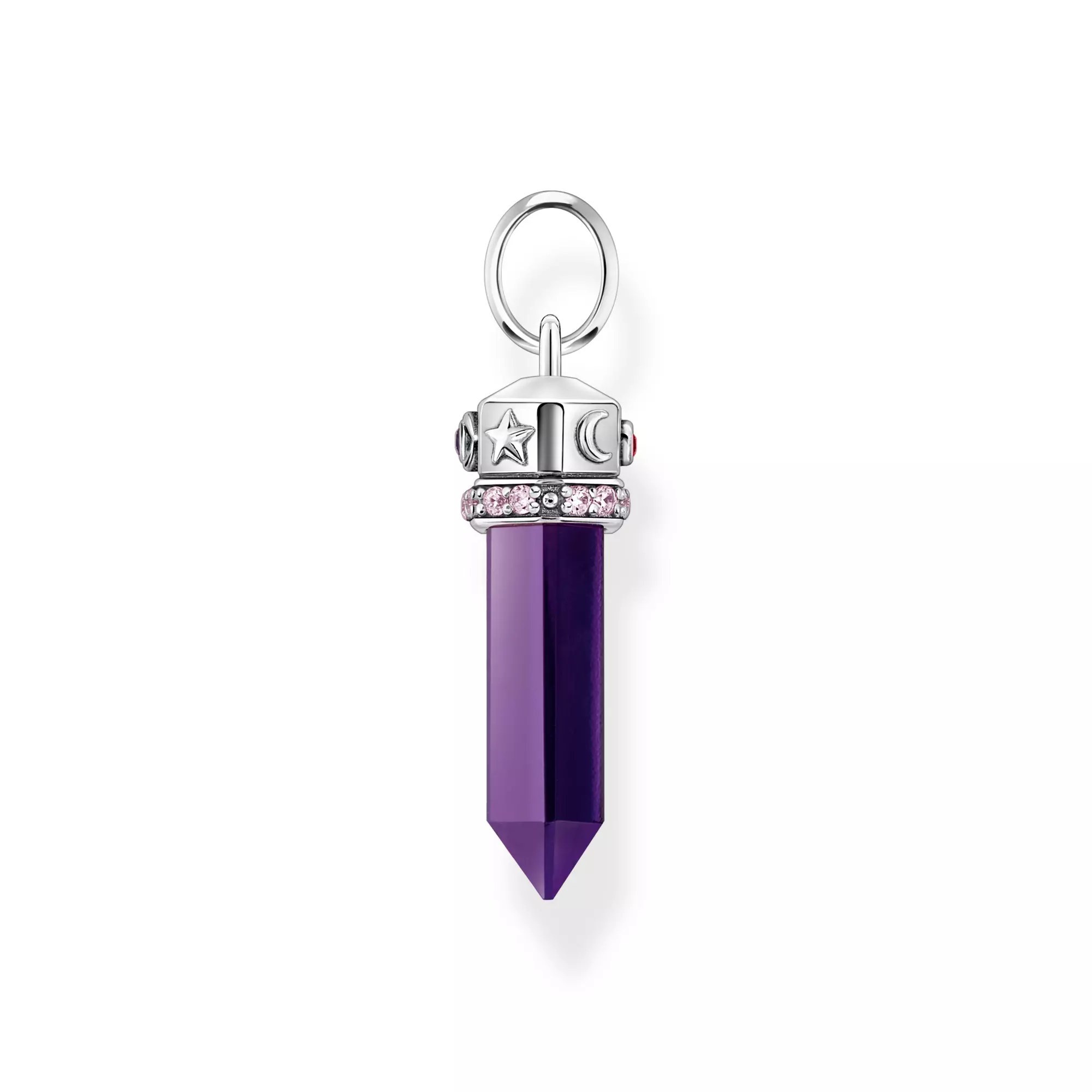 Thomas Sabo Anhänger - Silber geschw. & synth. Korund & Zirkonia - Violett - Pendel – Ansicht 2