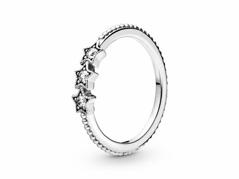 Sterling Silber Ring mit Sternen und Zirkonia von Pandora, Größe 58/18,5, elegantes Design, perfekt für den Alltag oder besondere Anlässe.
