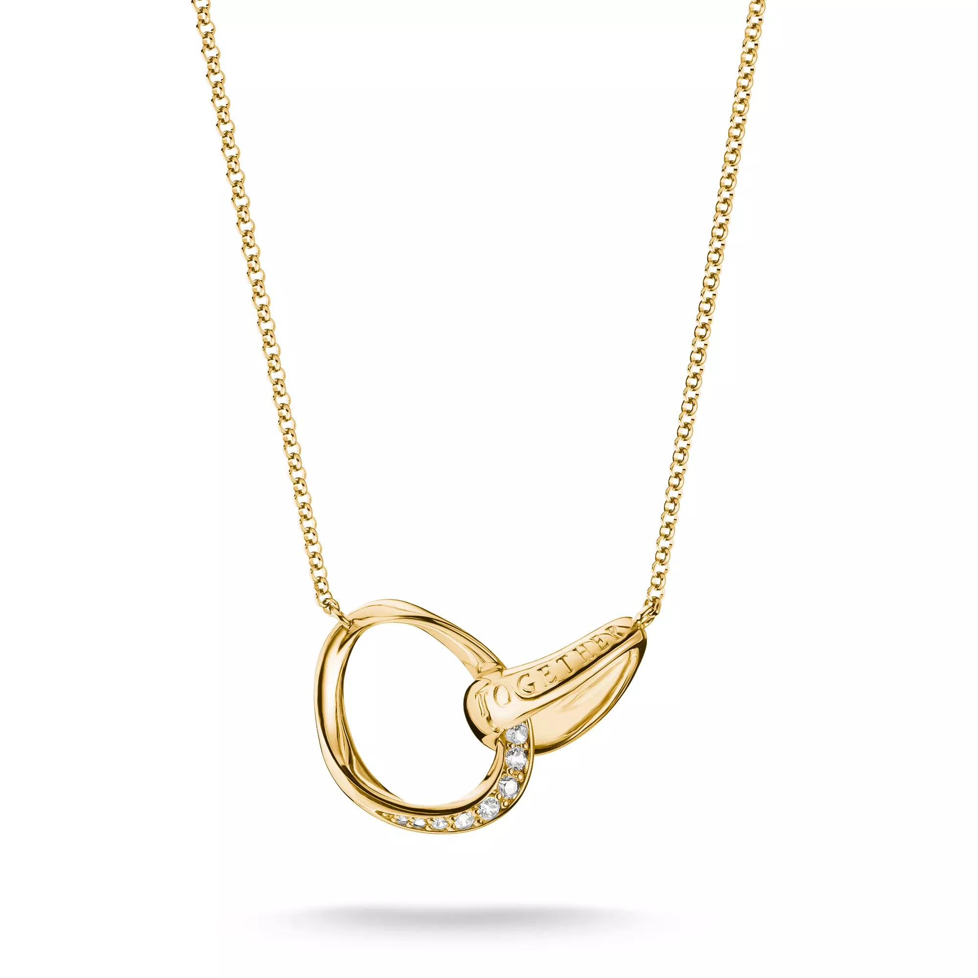 Thomas Sabo Kette Together mit weißem Zirkonia – vergoldet – 45 cm – 16 mm hoch – Ansicht 2