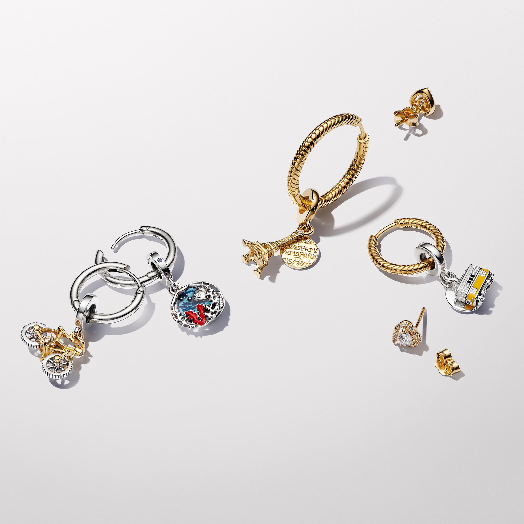 Pandora Moments Charm-Ohrringe - Gelbgold Vergoldung – Ansicht 2