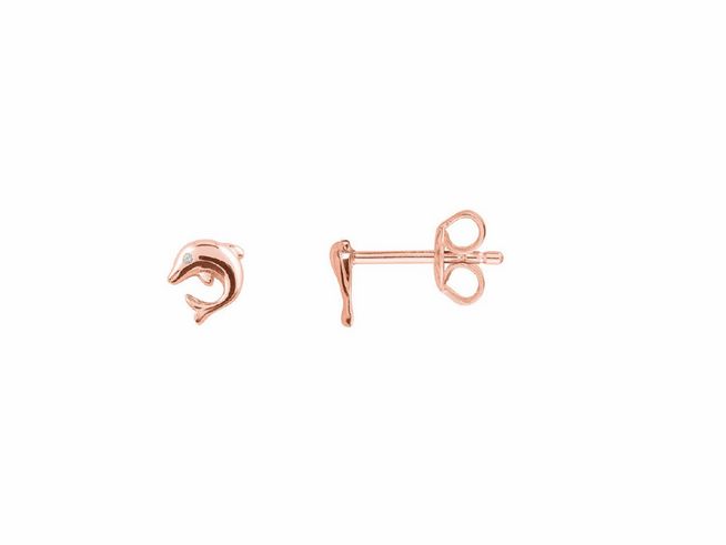 Xenox Sterling Silber Ohrringe XS3469R EAR CANDIES in Roségold Verg. mit Delfin-Design, eleganter Ohrschmuck für jeden Anlass.