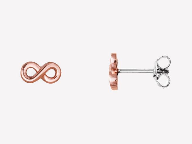 Xenox Sterling Silber Ohrringe XS3736RN in Roségold Vergoldung mit Infinity-Symbol, eleganter Ohrschmuck für besonderen Anlass und täglichen Gebrauch.