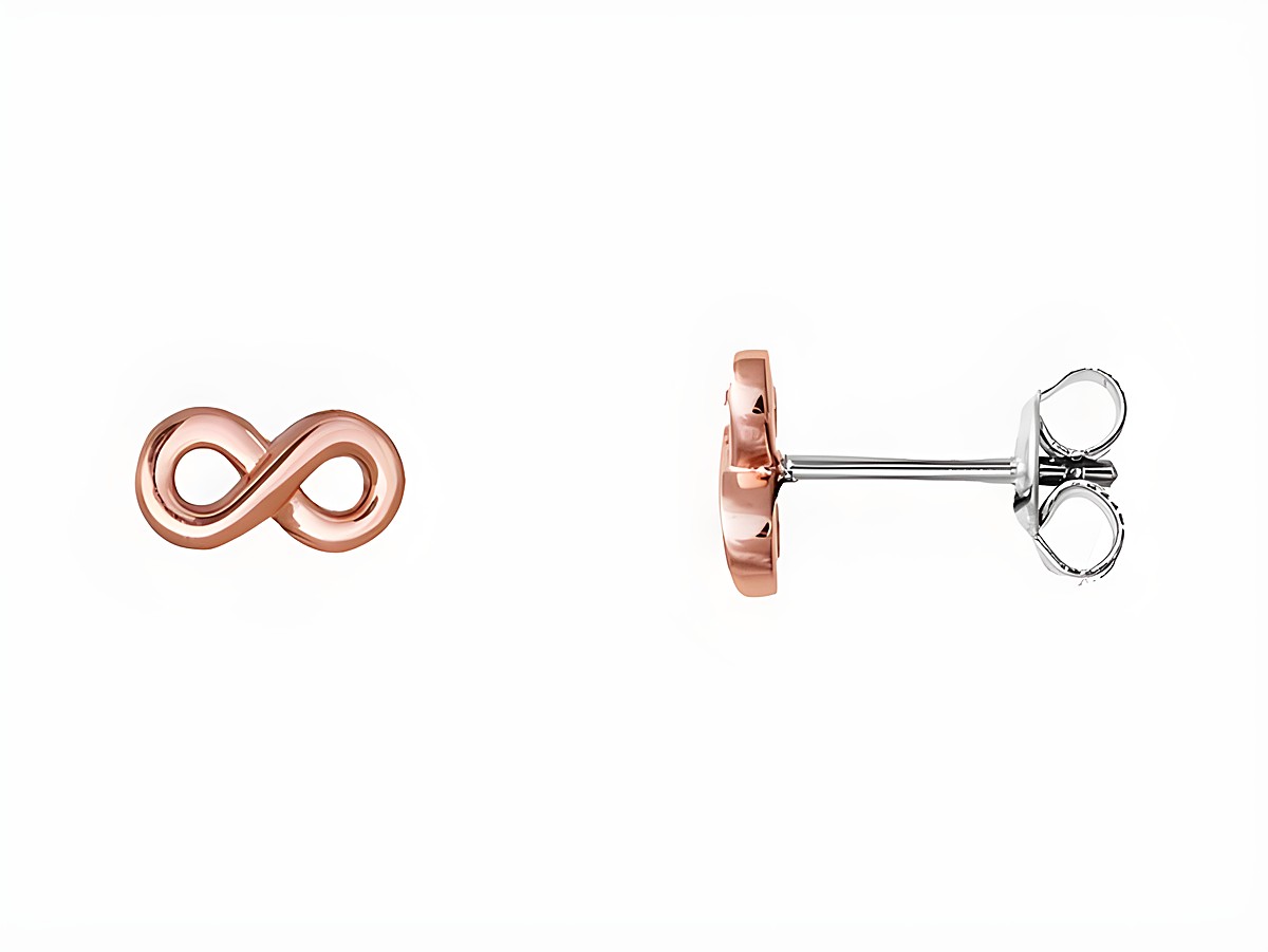 Xenox Sterling Silber Ohrringe XS3736RN in Roségold Vergoldung mit Infinity-Symbol, eleganter Ohrschmuck für besonderen Anlass und täglichen Gebrauch.