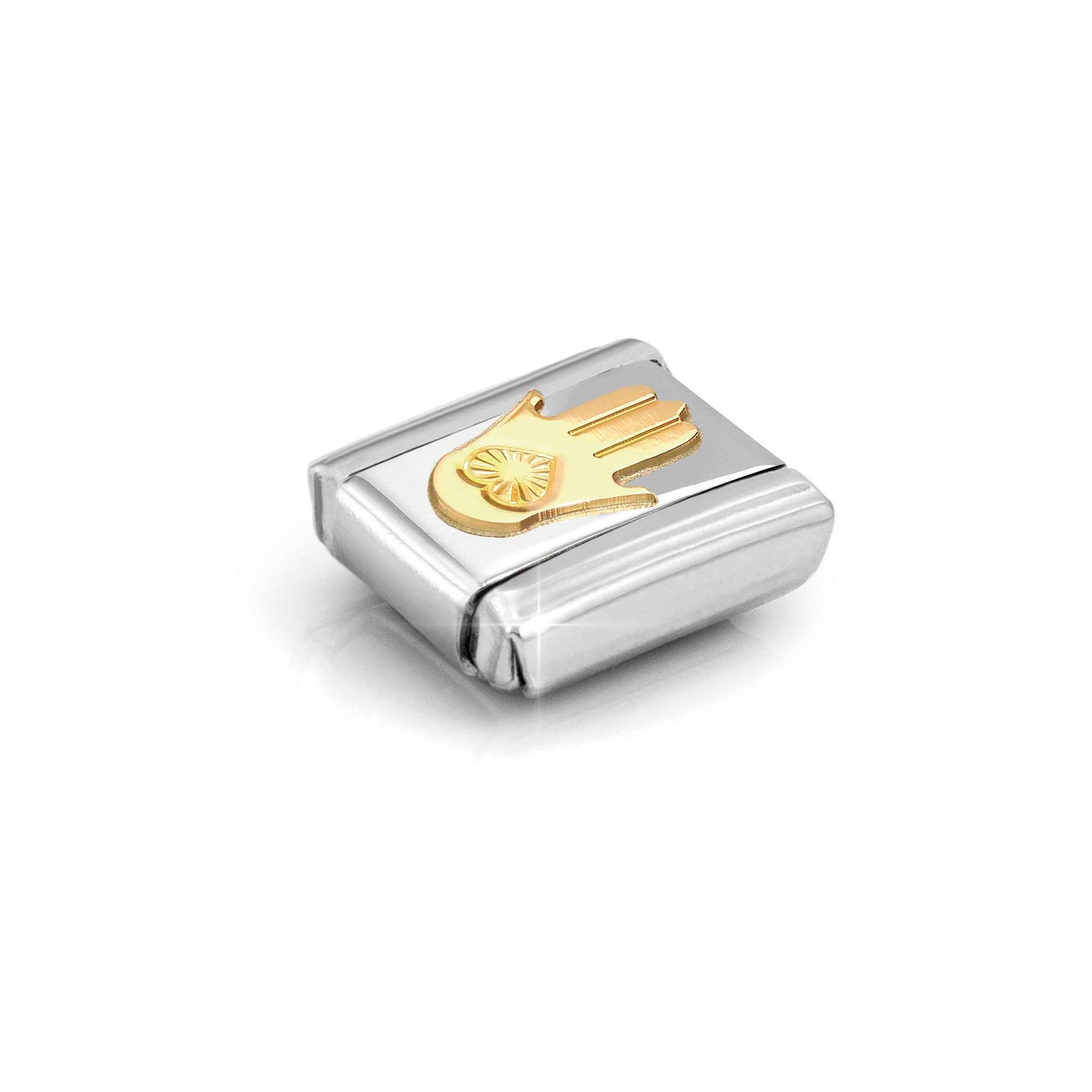 Nomination Composable Classic Charm Hand - Edelstahl, Gold 750 Gelbgold, diamantiert – Ansicht 3