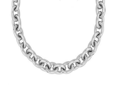 Silberne Kette von Ti Sento mit einer Länge von bis zu 45 cm und einer Breite von 6,5 mm, bestehend aus miteinander verbundenen Gliedern. Ideal für elegante Schmuckstücke.
