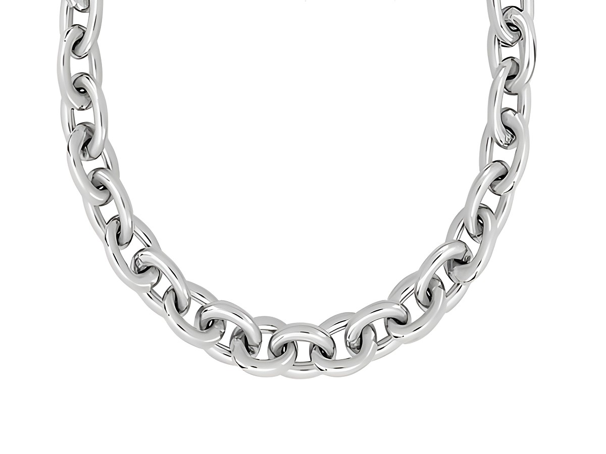 Silberne Kette von Ti Sento mit einer Länge von bis zu 45 cm und einer Breite von 6,5 mm, bestehend aus miteinander verbundenen Gliedern. Ideal für elegante Schmuckstücke.