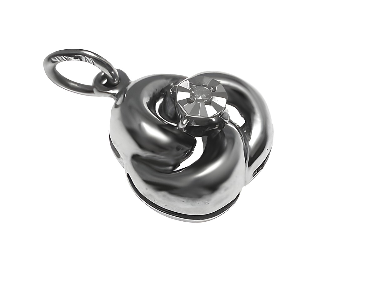 Gold Anhänger aus Gold 585 mit einem Diamanten von 0,005 ct in Weißgold, gefertigt von Juwelier Harnisch, präsentierte in elegantem Design.