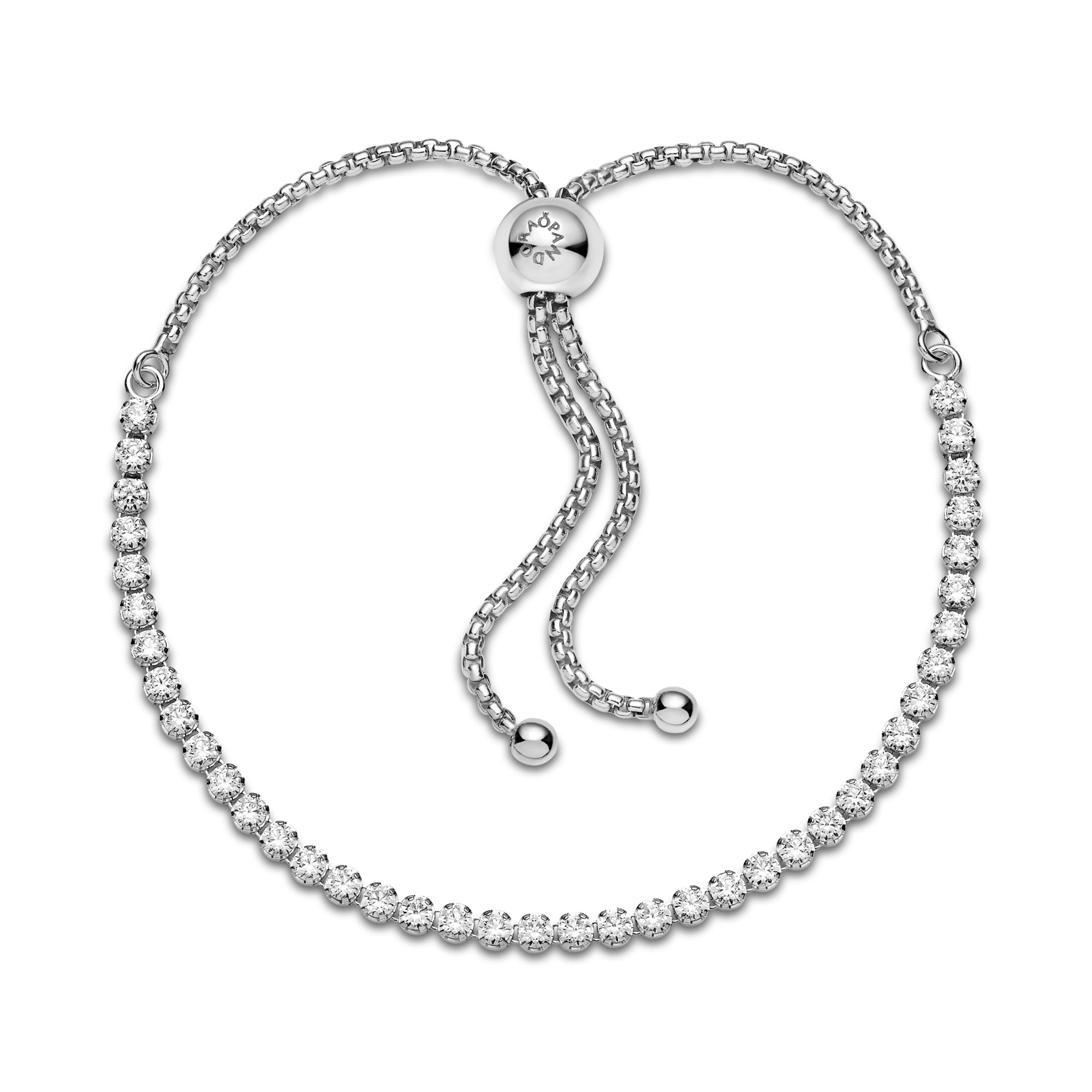 Pandora Funkelndes Schiebe-Tennisarmband - Sterling Silber - Zirkonia – Ansicht 2