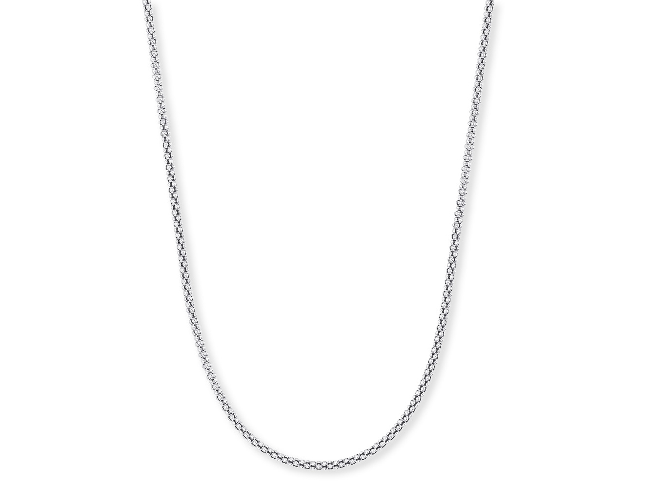 Silberne rhodierte Koreanerkette von Engelsrufer mit einer Länge von 70 cm, elegant und zeitlos, ideal für vielfältige Anlässe und Outfits.