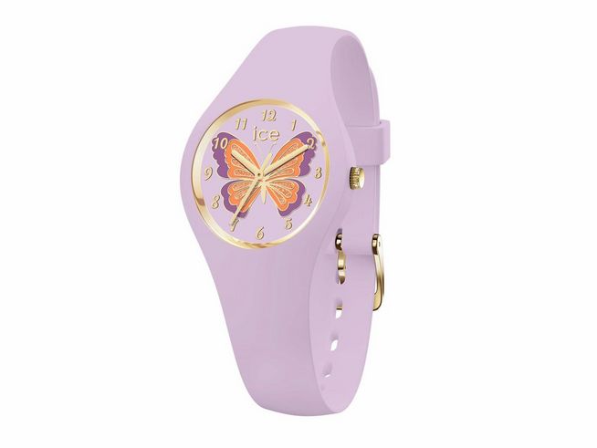 Ice Watch Uhr 021952 ICE fantasia in lilafarbener Ausführung mit einem bunten Schmetterlingsdesign auf dem Ziffernblatt, extra small, Hersteller Ice watch, Neuheiten.