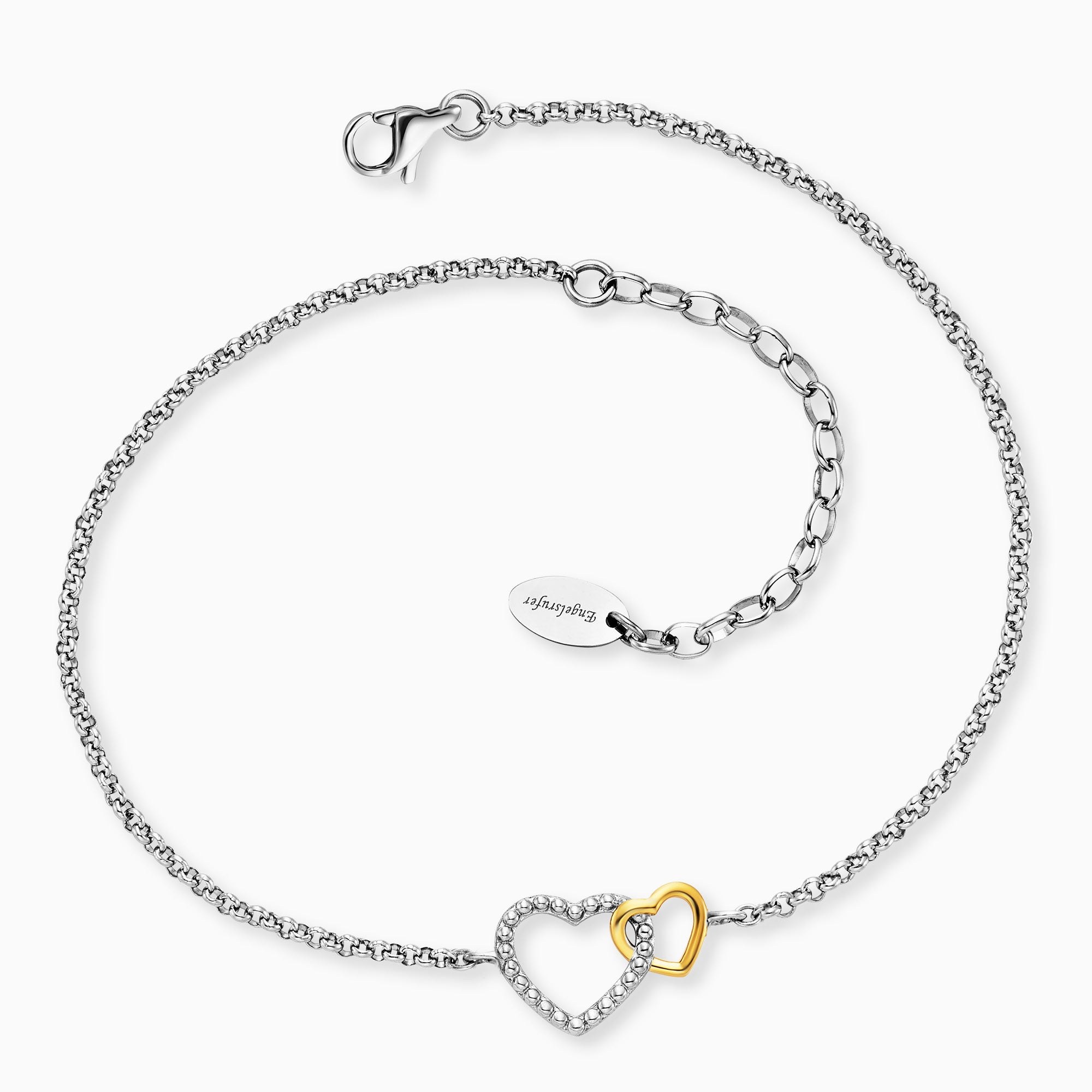 Engelsrufer Fußkette Herzen Edelstahl Bicolor - 22 + 5 cm – Ansicht 3
