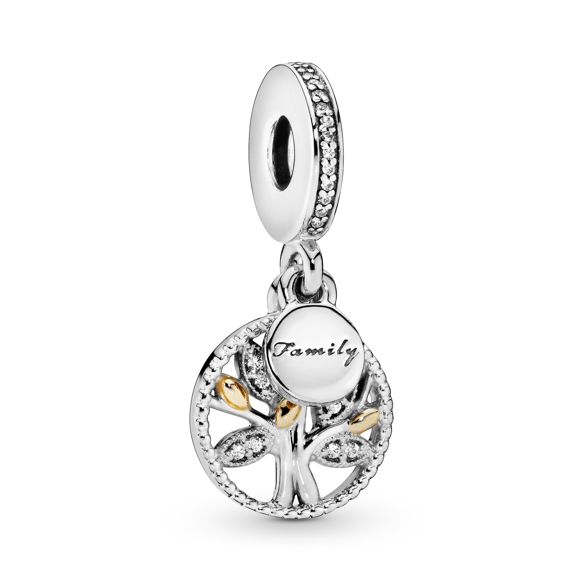 PANDORA Familien Stammbaum Charm - BICOLOR - Zirkonia klar