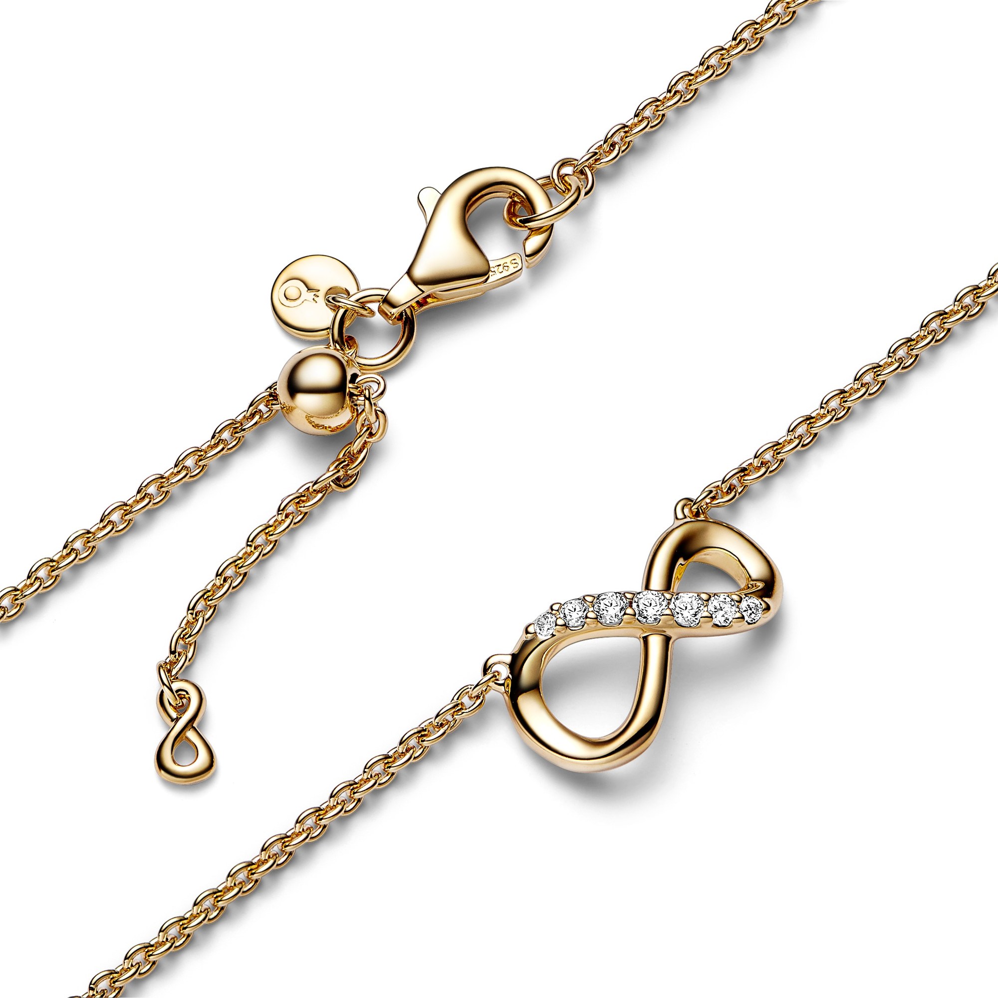 Pandora Funkelndes Unendlichkeits-Collier - 50 cm - Gelbgold Vergoldung Ansicht 2 – Ansicht 2