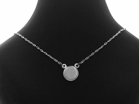 Kette mit Anhänger aus versilbertem Material, gravierbare Platte, Länge 39 cm, Hersteller Juwelier Harnisch, elegant und zeitlos, ideal für persönliche Gravuren.