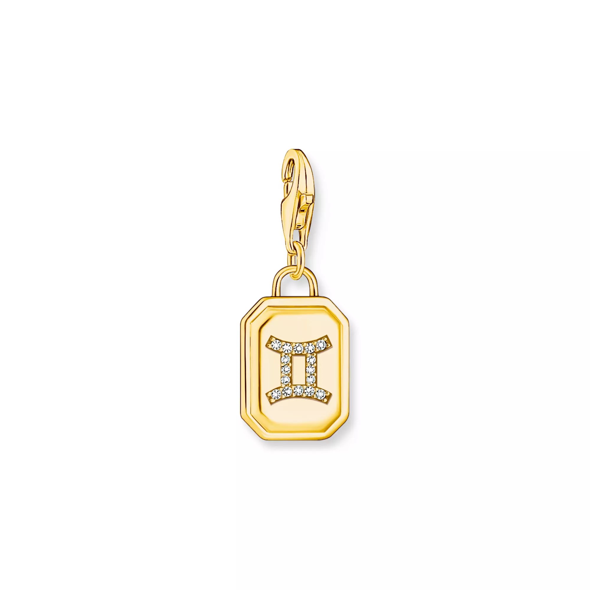 Thomas Sabo Charm-Anhänger - Sternzeichen Zwilling - Silber Gelbgold verg. & Zirkonia