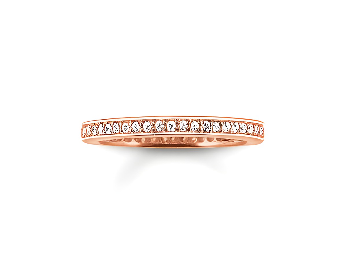 Ring von Thomas Sabo TR1983-416-14-54 aus Silber, vergoldetem Roségold und Zirkonia in Größe 54, elegant und zeitlos mit funkelnden Steinen.