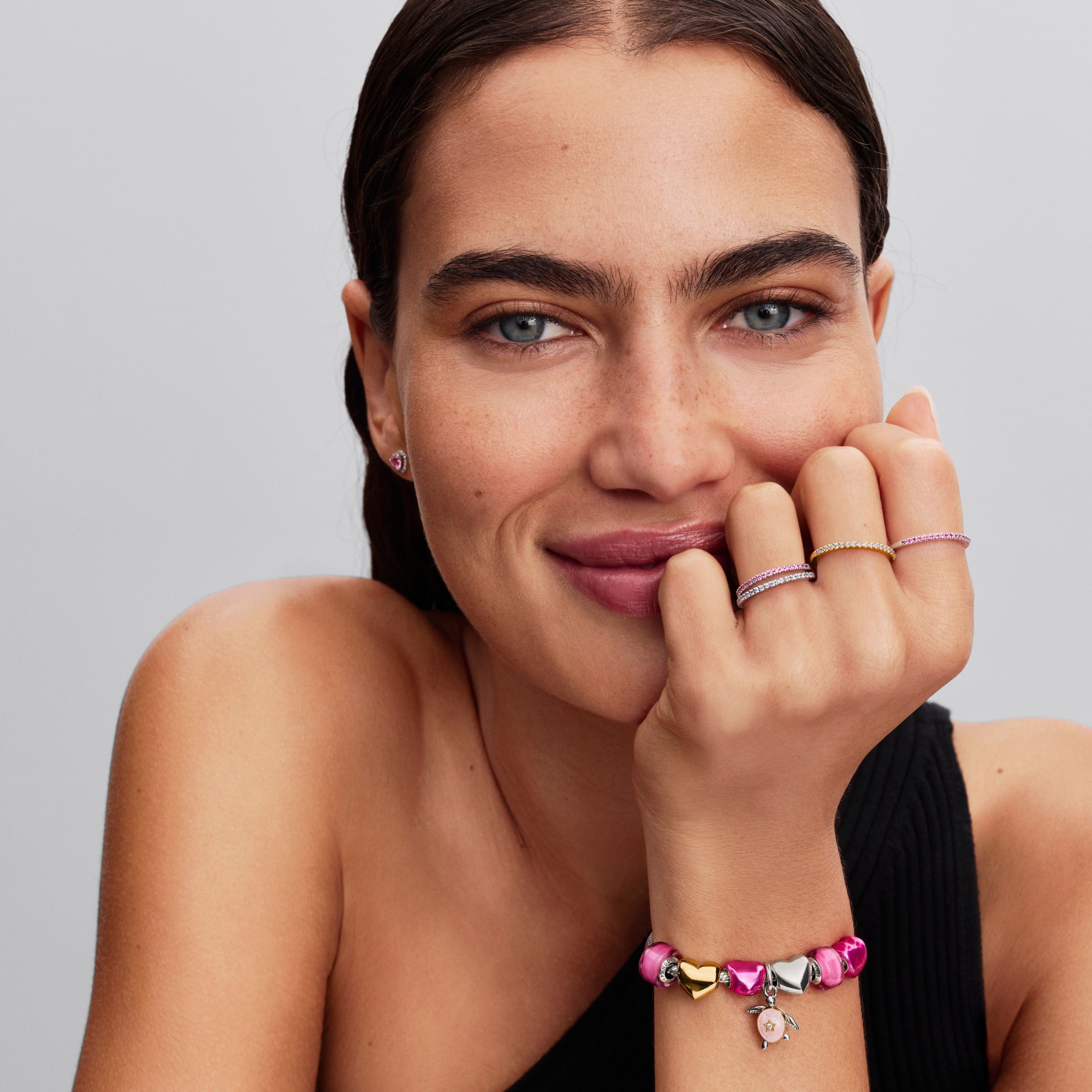 Pandora Schildkröte - Silber & Gelbgold Vergoldung - Emaille - 0.007 ct TW Lab-Grown Diamant- Pink – Ansicht 4