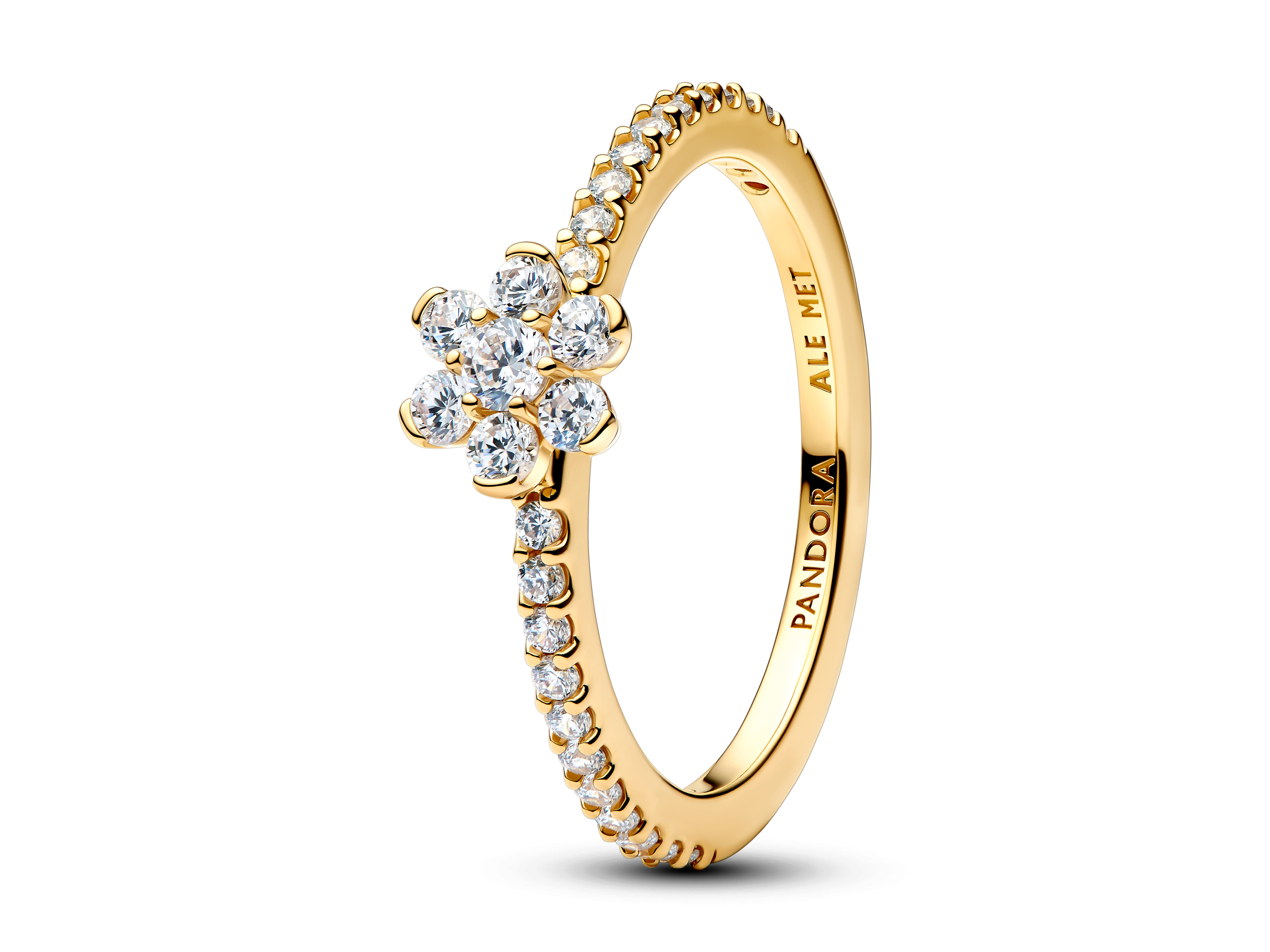 Pandora 164499C01-60 - Funkelnde Blume Ring - Gelbgold Vergoldung - Zirkonia - Gr. 60