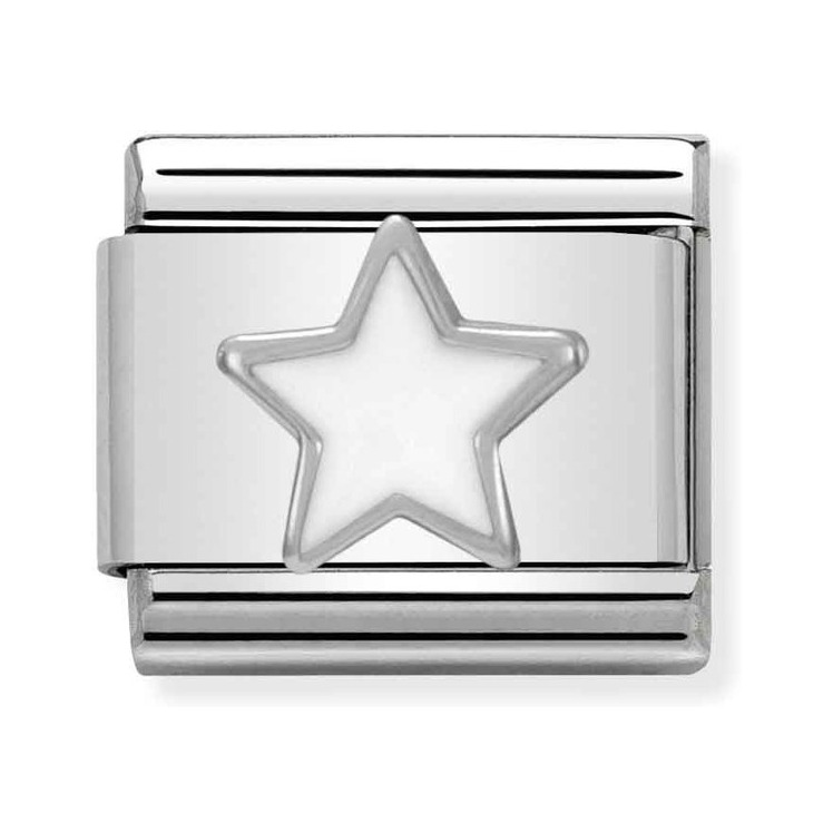 Nomination Composable Classic Charm Stern weiß - Edelstahl, Silber 925, Emaille