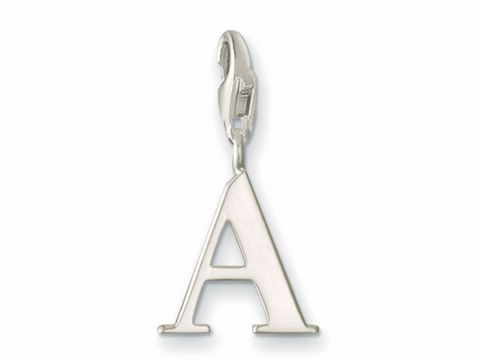 Silberner Buchstabenanhänger A von Thomas Sabo aus der Kollektion 0175-001-12, glänzende Oberfläche, ideal für individuelle Schmuckgestaltungen.