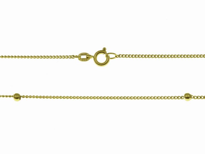 Panzerkette mit Kugeln in Gelbgold 333, 39,5 cm lang, 1,2 x 0,7 mm mit Kugeln 2,4 x 2,4 mm, Hersteller Juwelier Harnisch, elegante und feine Kette für jeden Anlass.