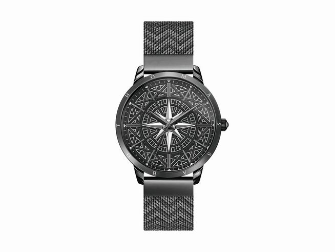 56969537-0 Herrenuhr Spirit Cosmos schwarz von Thomas Sabo, Modell WA0374-202-203-42, mit einem markanten Ziffernblatt und einem eleganten textilem Armband.
