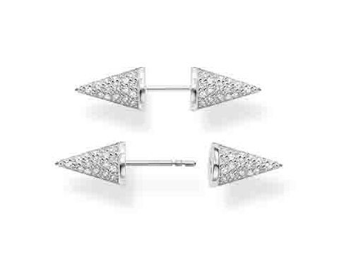 Ohrstecker von Thomas Sabo in Silber mit Zirkonia, spitz zulaufendes Design, funkelnde Oberfläche, modern und elegant, ideal für vielseitige Anlässe.