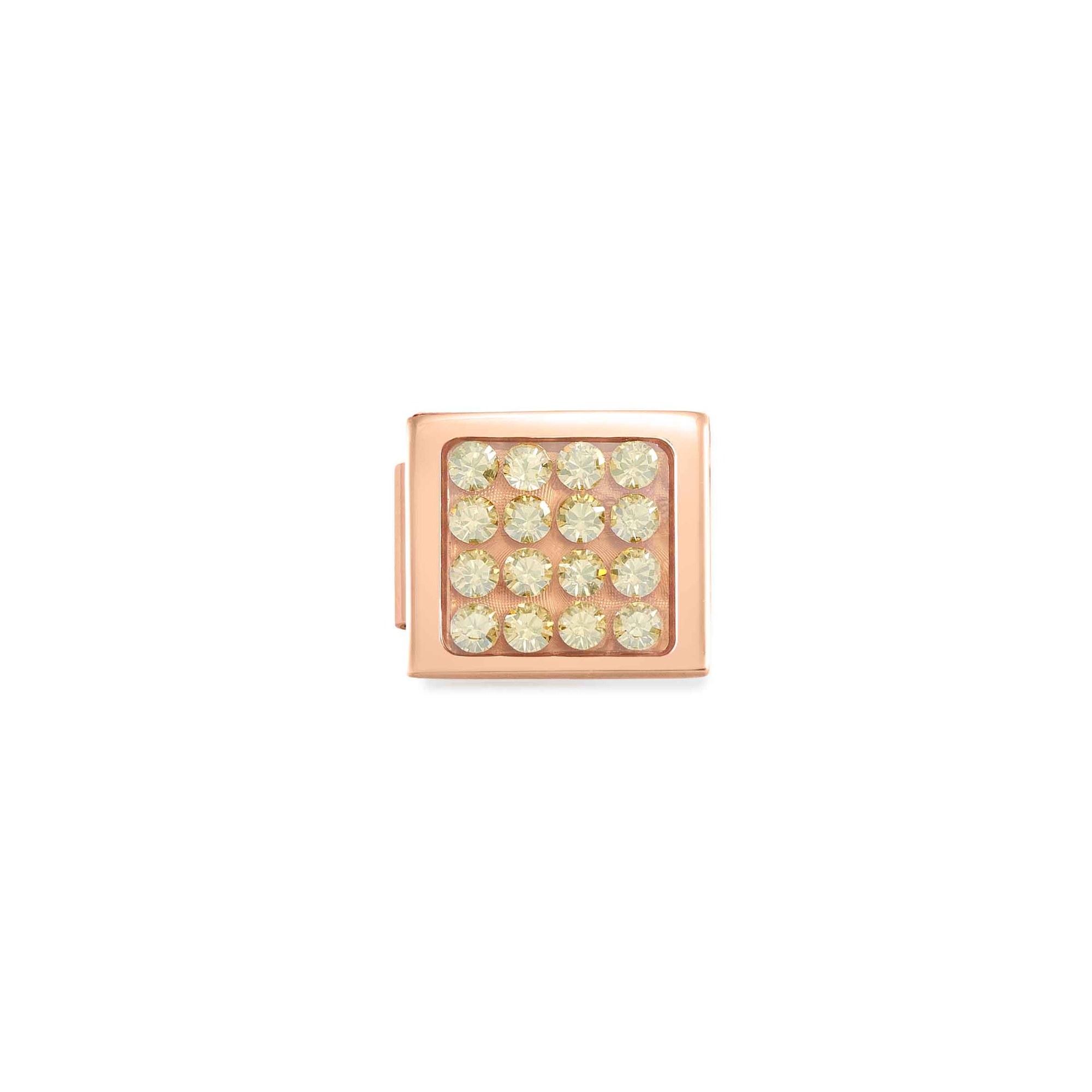 Nomination Classic GLAM Link Edelstahland Roségold - Beige Zirkonia