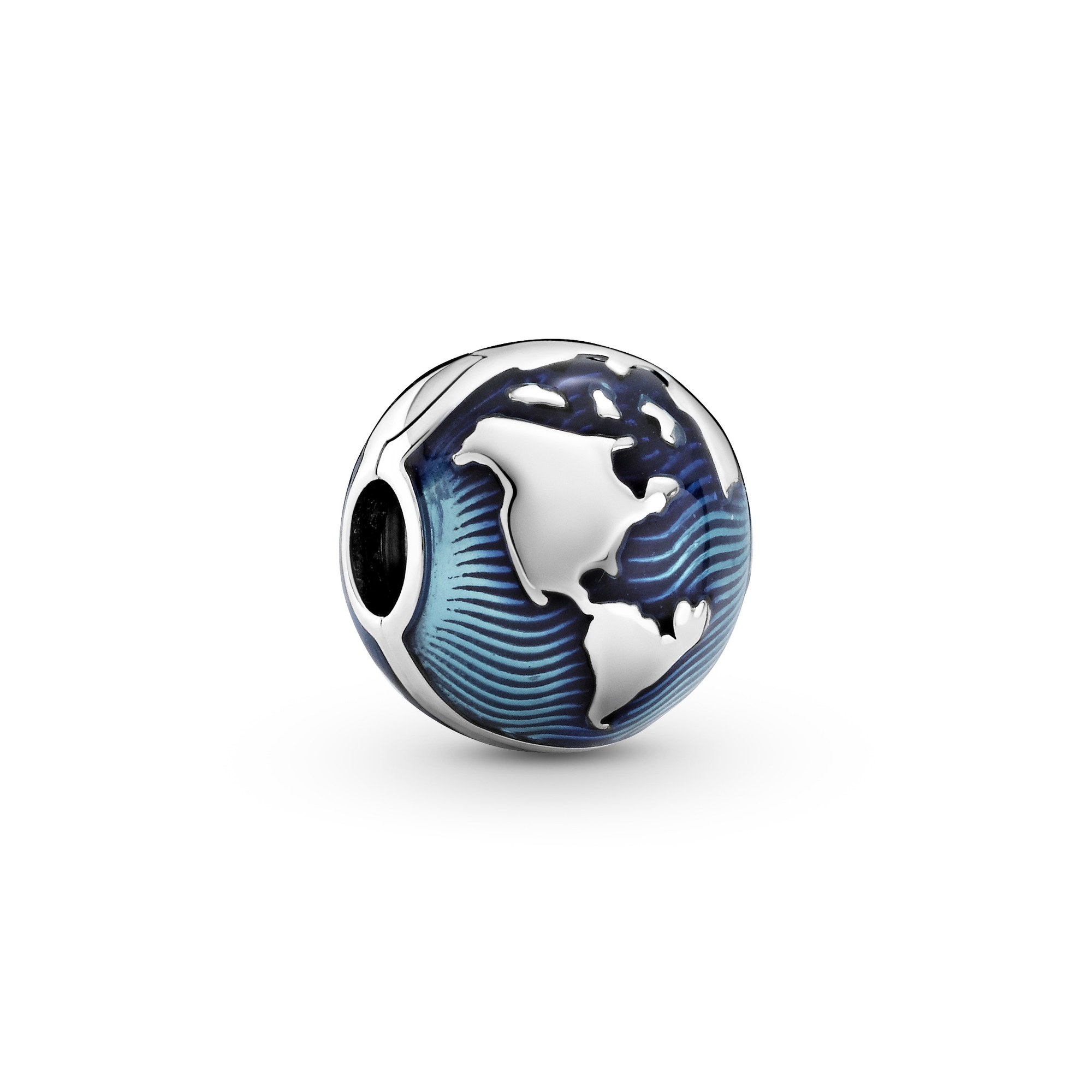 Pandora Silber Blauer Globus Clip Charm