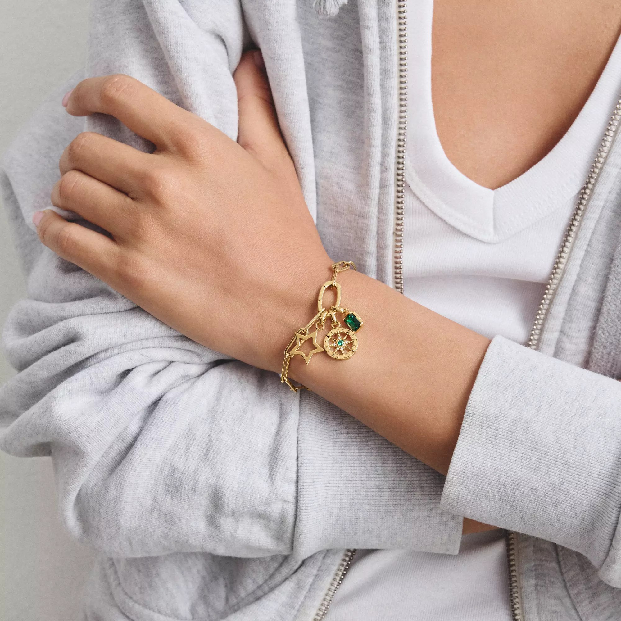 Thomas Sabo Connect - Charm Stern - 18k Gelbgold Vergoldung - Charm mit Öse – Ansicht 3