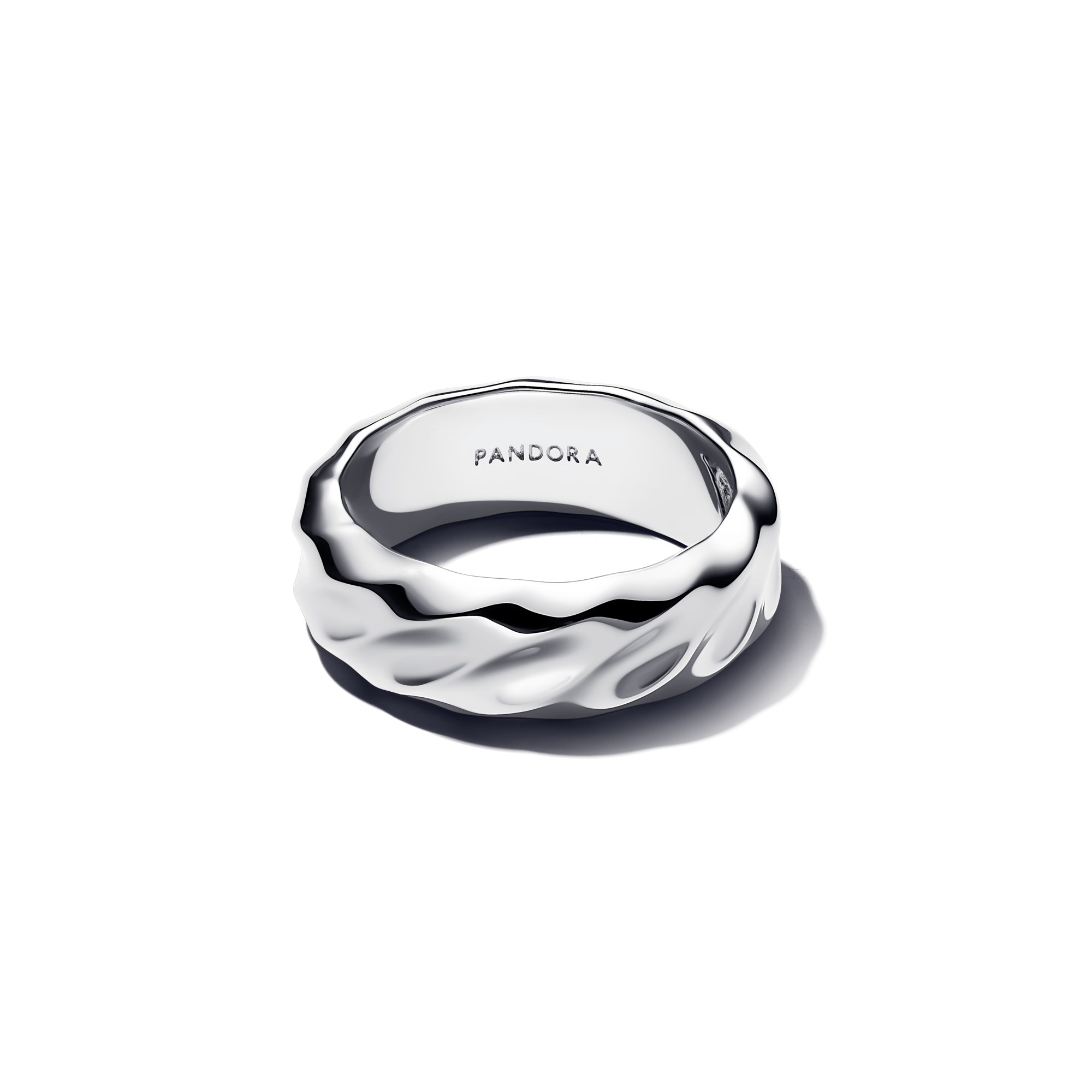 Pandora ESSENCE - Gewellter Breiter Band-Ring - Sterling Silber – Ansicht 2