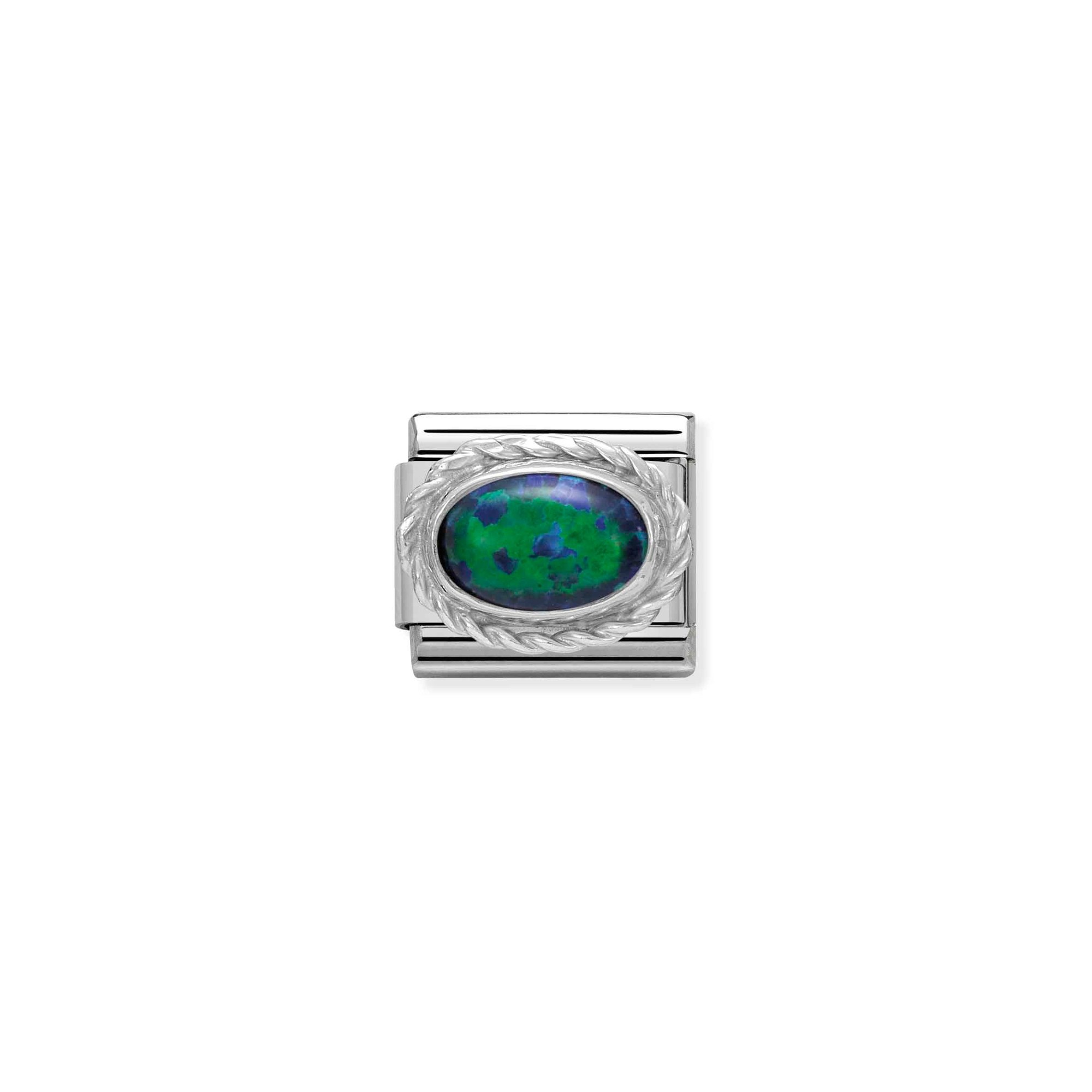 Nomination Composable Classic Charm Kordel Opal grün-blau - Edelstahl, Sterling Silber