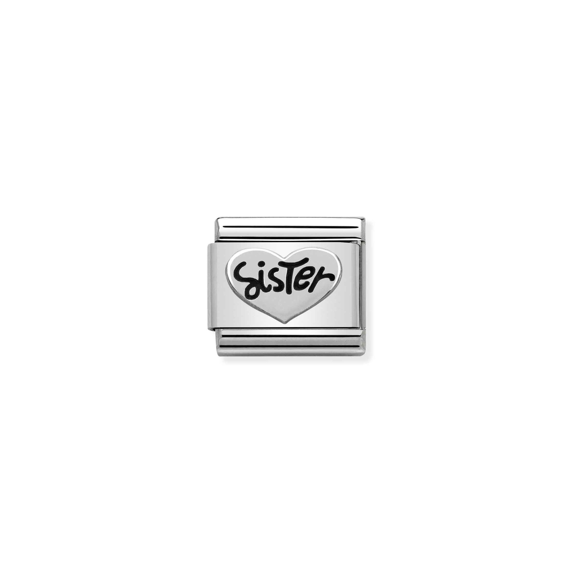 Nomination Composable Classic Charm Herz SISTER - Edelstahl, Sterling Silber