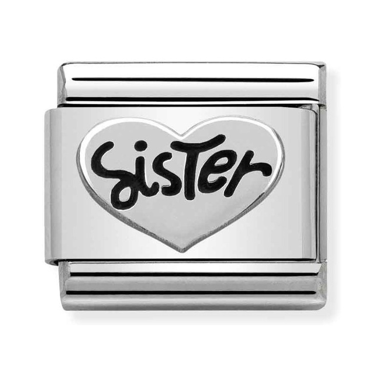 Nomination Composable Classic Charm Herz SISTER - Edelstahl, Sterling Silber