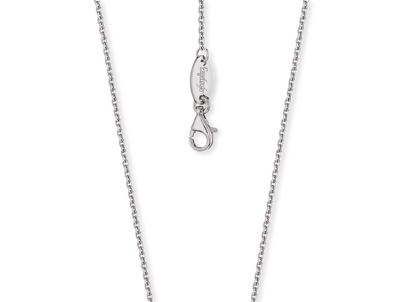 Silberne Ankerkette von Engelsrufer, rhodiniert, 40 cm lang, mit einem praktischen Karabinerverschluss, elegant und vielseitig kombinierbar. Ideal als Schmuckstück für jeden Anlass.