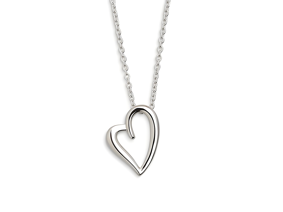 Xenox Sterling Silber Kette XS2796 mit 40-45 cm Länge, LOVE STORY Ankerkette mit einem stilvollen Herzanhänger, ideal für romantische Anlässe oder als persönliches Geschenk.