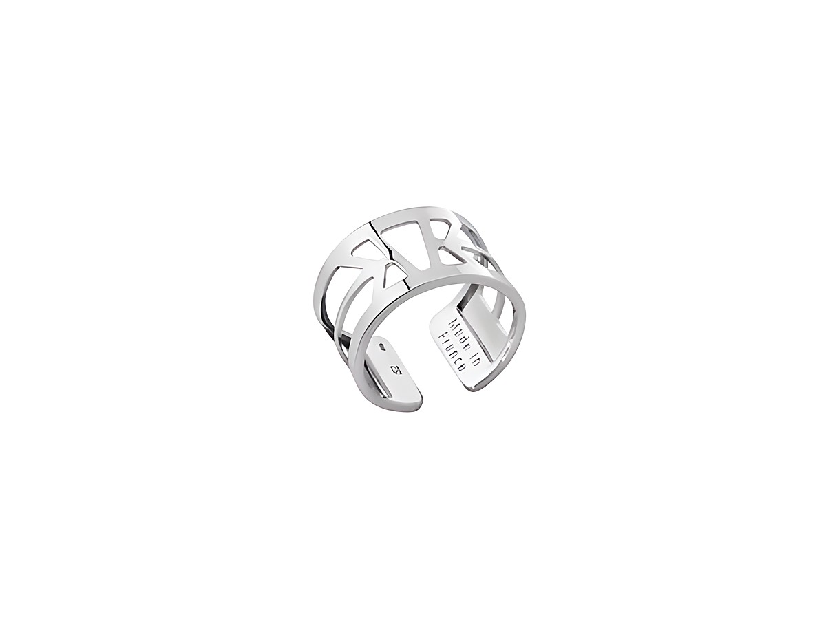 Silberner Ring von Les Georgettes, Modell IBIZA, Größe 56-58, 12 mm Breite, mit filigranem Design und offener Struktur, ideal für stilvolle Akzente.