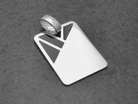Gravurplatte schwarz lackiert - Sterling Silber Anhänger - Lack Schwarz, Hersteller Juwelier Harnisch, schlicht und modern gestaltet. Ideal für individuelle Gravuren und als stilvolles Accessoire.