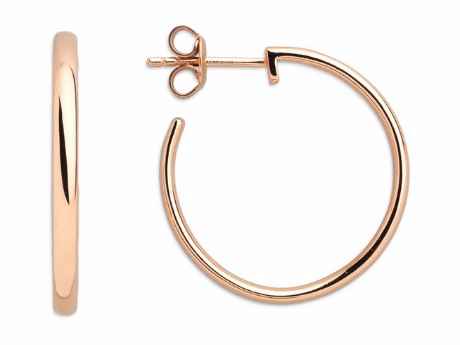Xenox Sterling Silber Ohrringe XS3463R in Creolenform, gefertigt aus roségold vergoldetem Silber, elegant und modern, ideal als Ohrschmuck für jeden Anlass.