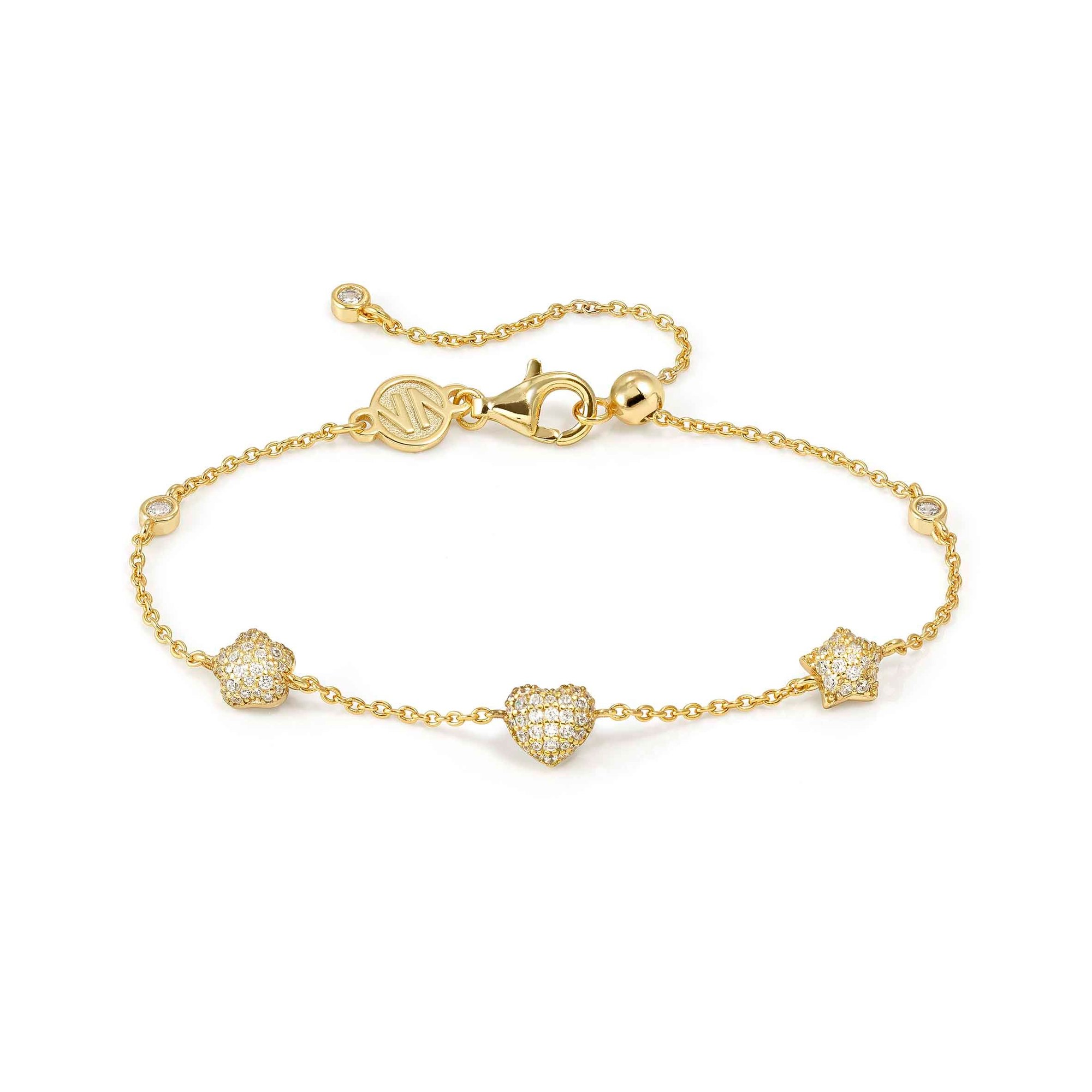 Nomination LIFEPOETRY Armband aus Sterling Silber & Zirkonia in Pavé-Fassung besetzte Schmuckelemente - Symbol-Mix - vergoldet – Ansicht 2