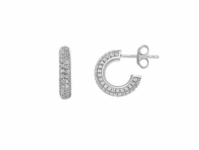 Xenox Sterling Silber Ohrringe XS2281 SUNRISE in einem eleganten Design mit funkelnden Zirkonia-Steinen, ideal für jeden Anlass und perfekten Ohrschmuck für modische Akzente.