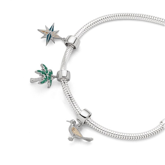 DUR Charm Palme Steinsand Grün - Sterling Silber - Steinsand – Ansicht 2