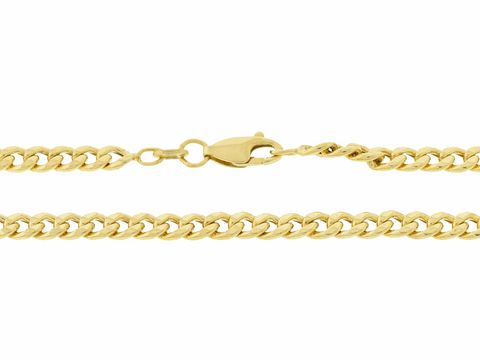 Panzerkette 333 Gold - 45 cm - 4,2 x 2 mm mit Karabiner von Juwelier Harnisch in hochwertiger Goldqualität, elegantes Design und ideal für jeden Anlass.